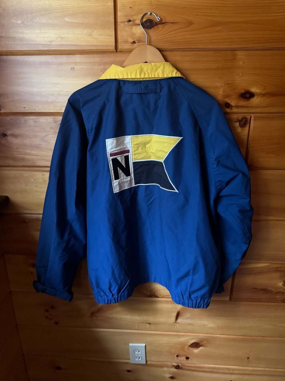 Vintage Nautica Sailing Jacket Blue Yellow Size XL